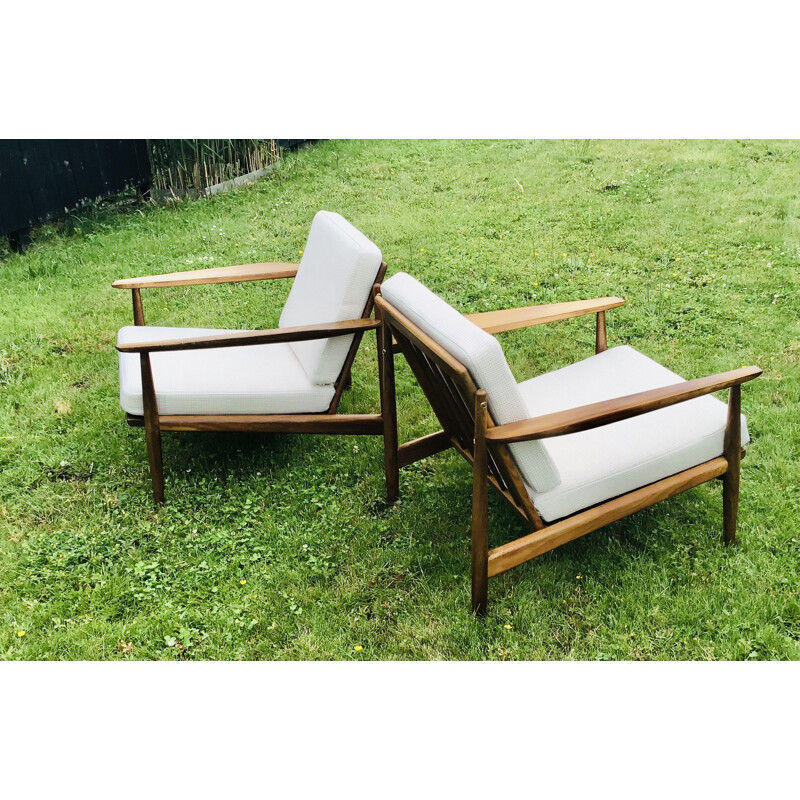 Pair of vintage teak armchairs by Arne Vodder for Glostrup, 1960