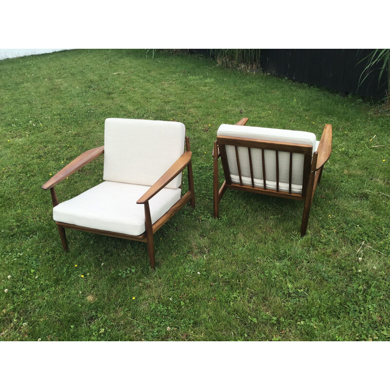 Paire de fauteuils vintage en teck par Arne Vodder pour Glostrup, 1960