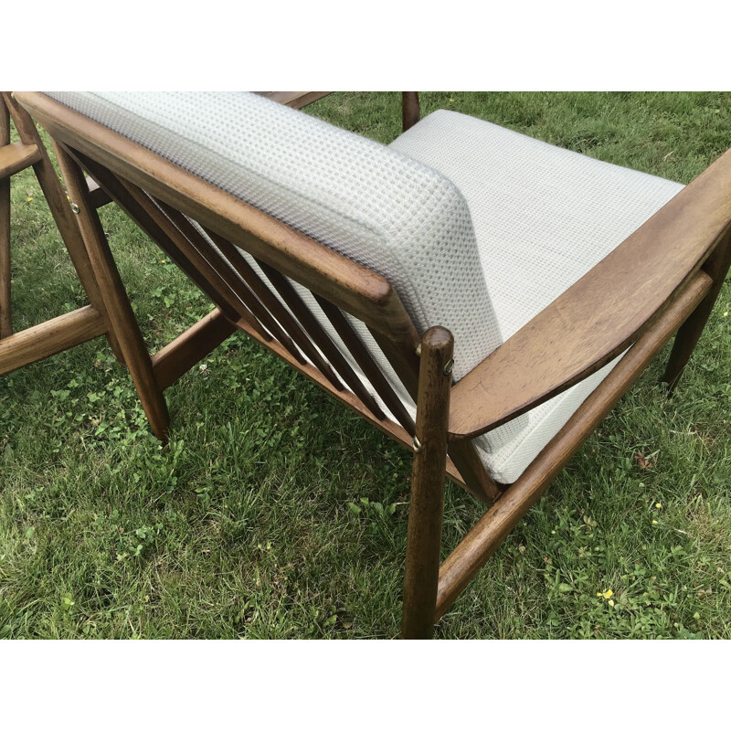 Pair of vintage teak armchairs by Arne Vodder for Glostrup, 1960