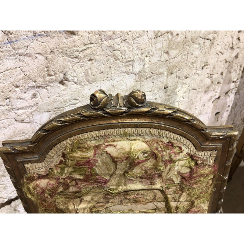 Vintage living room set in gilded carved wood