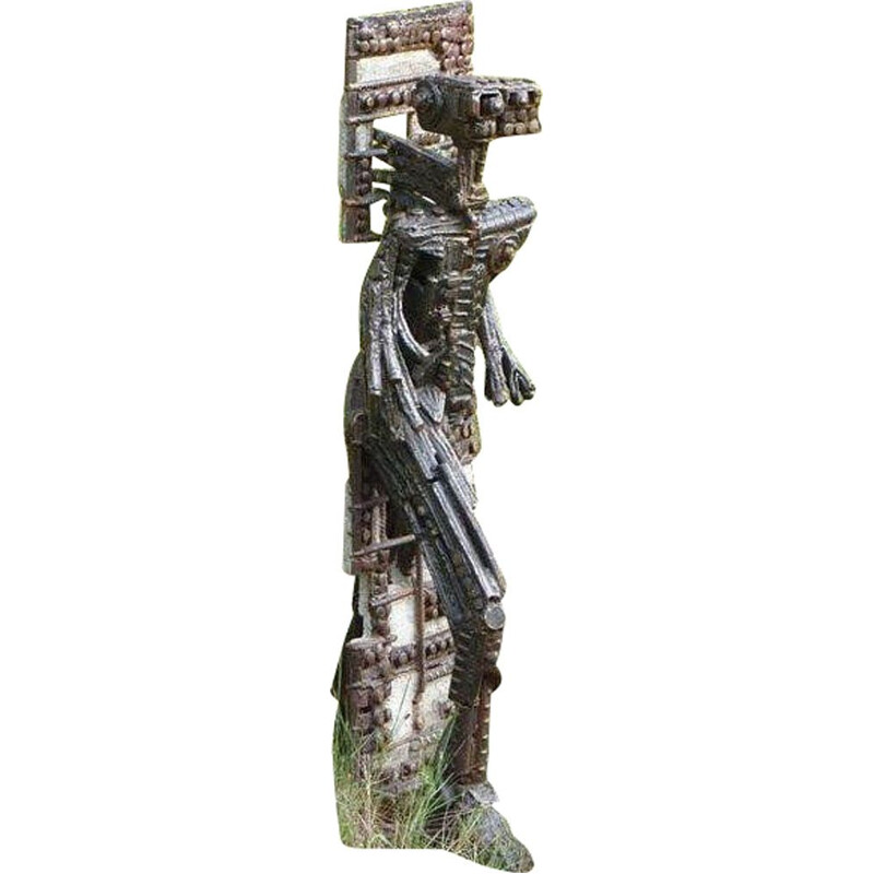 Metal vintatge sculpture by Frank Hérouard, 1900