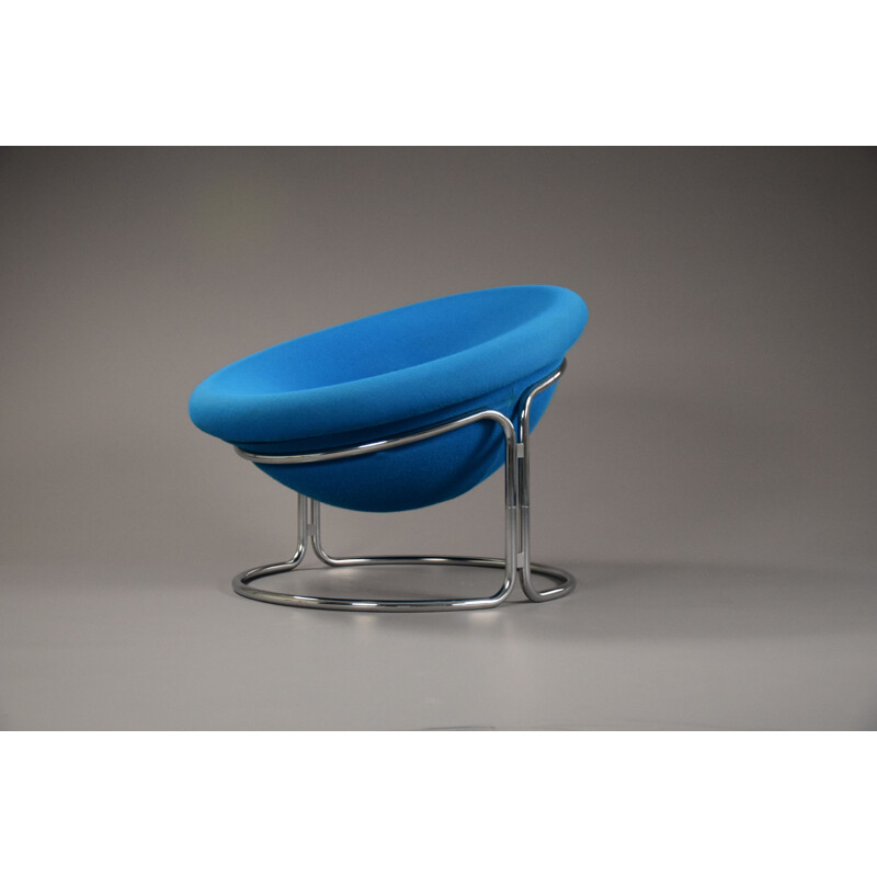 Vintage blauwe fauteuil van Luigi Colani voor Kusch