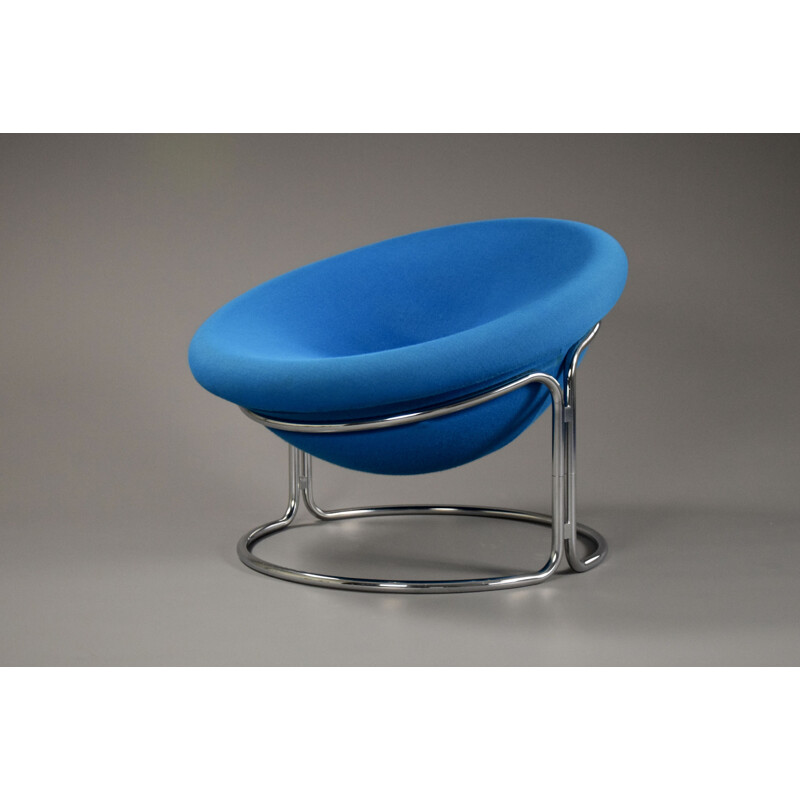 Mid century blue armchair by Luigi Colani for Kusch & Co, Germany 1968