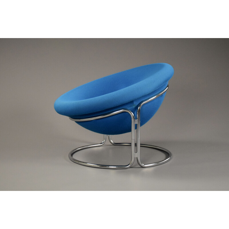 Mid century blue armchair by Luigi Colani for Kusch & Co, Germany 1968