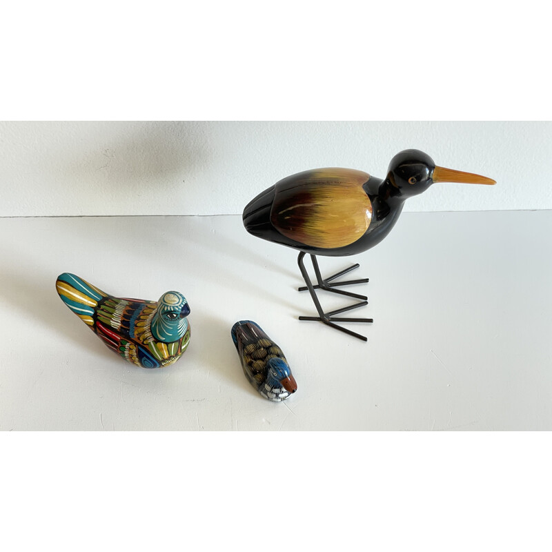Set of 3 vintage "birds and duck" ceramics