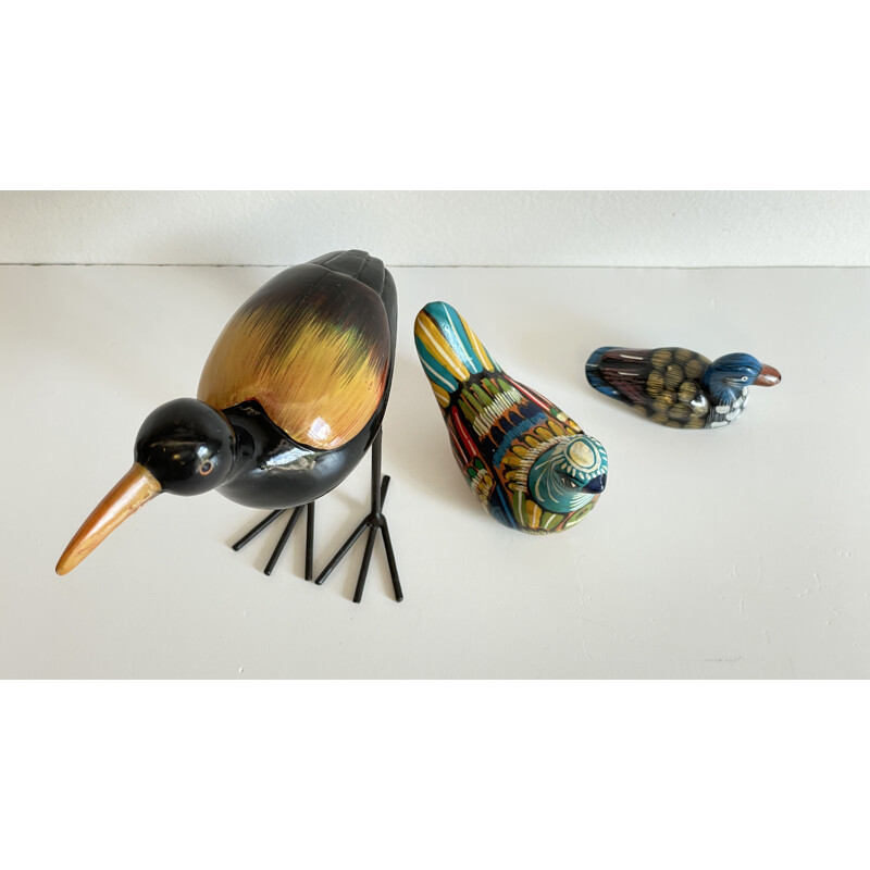Set of 3 vintage "birds and duck" ceramics