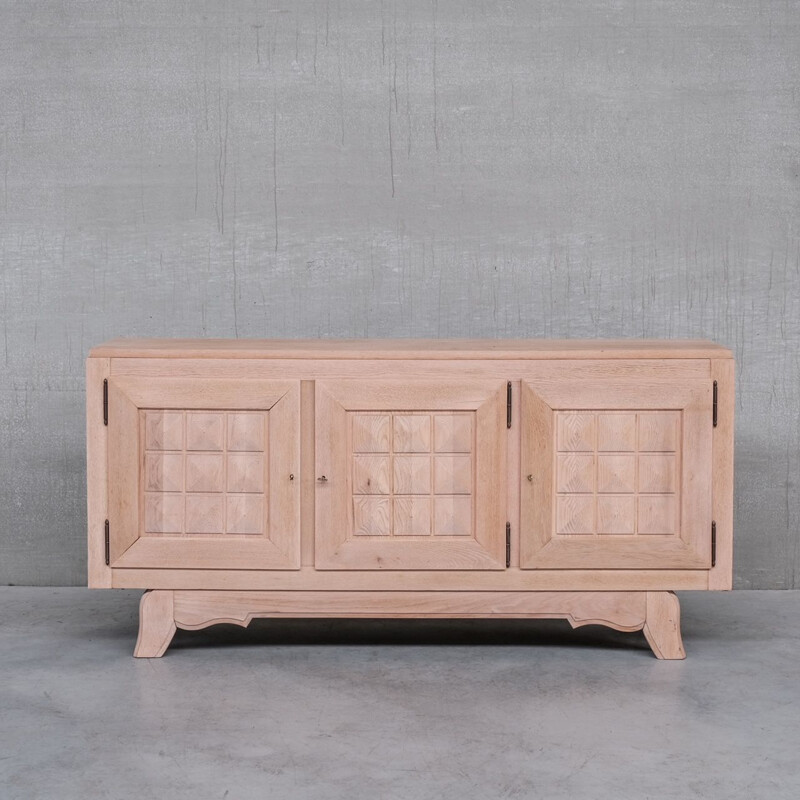 Mid century oakwood sideboard by Gaston Poission, France 1940s