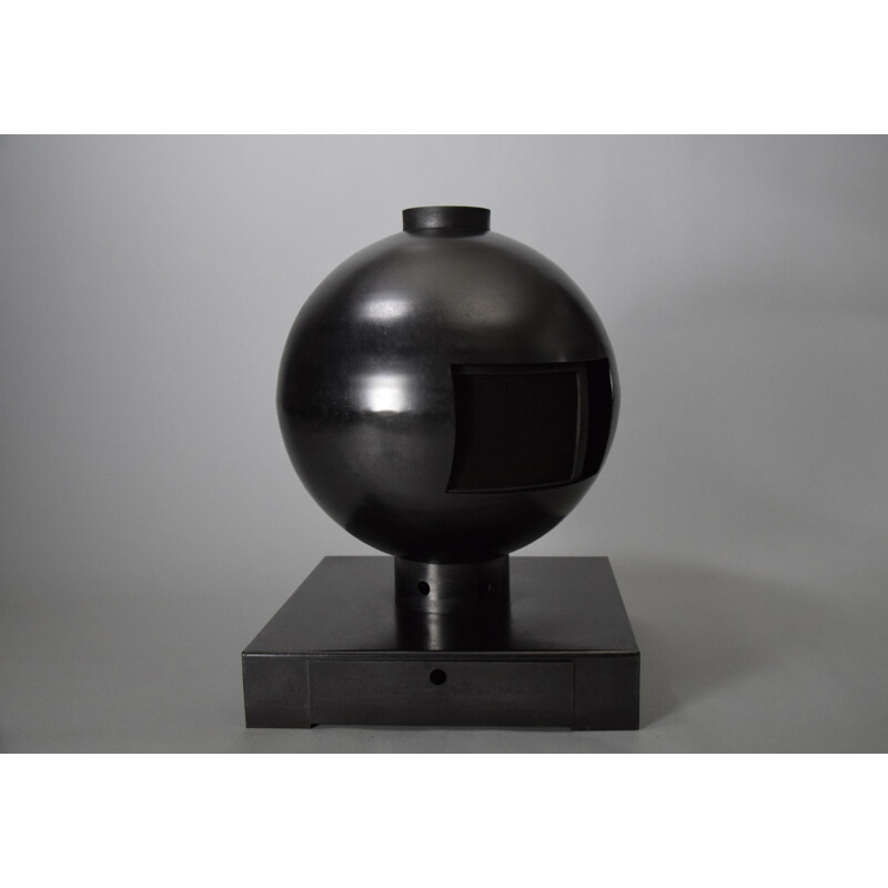 Vintage spherical fireplace in heavy steel by Dries Kreijkamp, Netherlands 1960