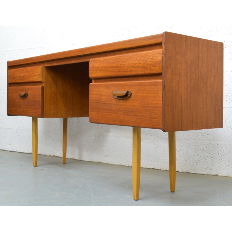 Mid-century teak desk with drawers, William LAWRENCE - 1960s