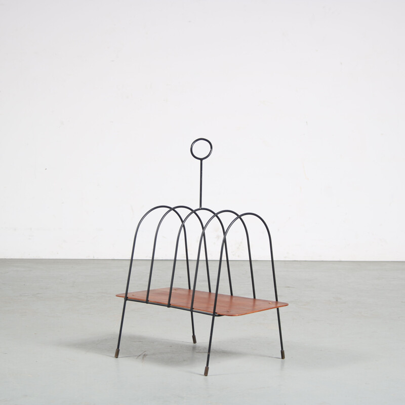 Vintage magazine rack by Bas van Pelt for My Home, Netherlands 1950s