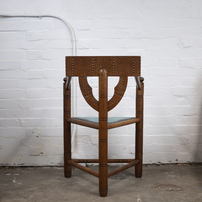 Mid century Swedish monk chair in oakwood, 1950s