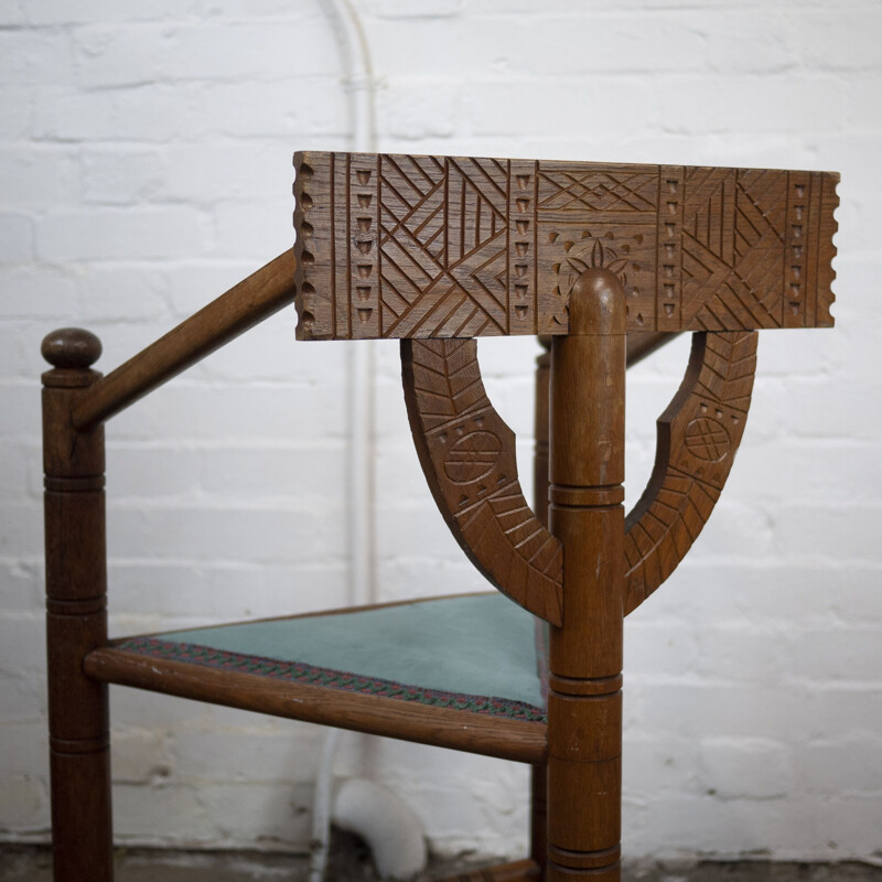 Chaise de moine suédoise vintage en chêne, 1950