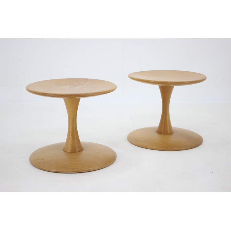 Pair of vintage beechwood stools by Nanna Ditzel for Kolds Savværk, Denmark 1960