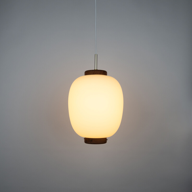 Danish vintage pendant lamp Kina by Bent Karlby for Lyfa, 1946