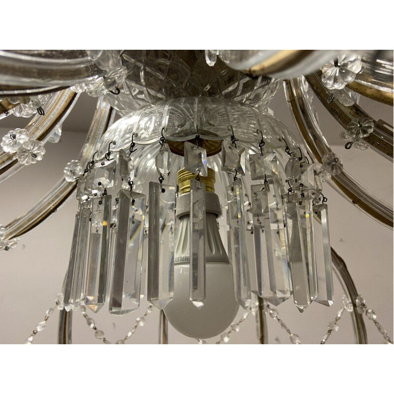 Vintage crystal chandelier with 37 lights, 1950s