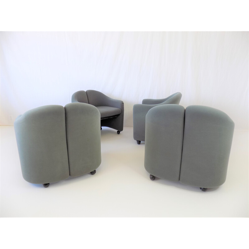 Set of 4 vintage Ps142 armchairs by Eugenio Gerli for Tecno, 1960s