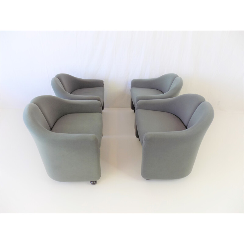 Set of 4 vintage Ps142 armchairs by Eugenio Gerli for Tecno, 1960s