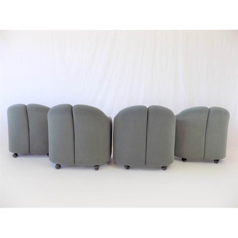 Set of 4 vintage Ps142 armchairs by Eugenio Gerli for Tecno, 1960s