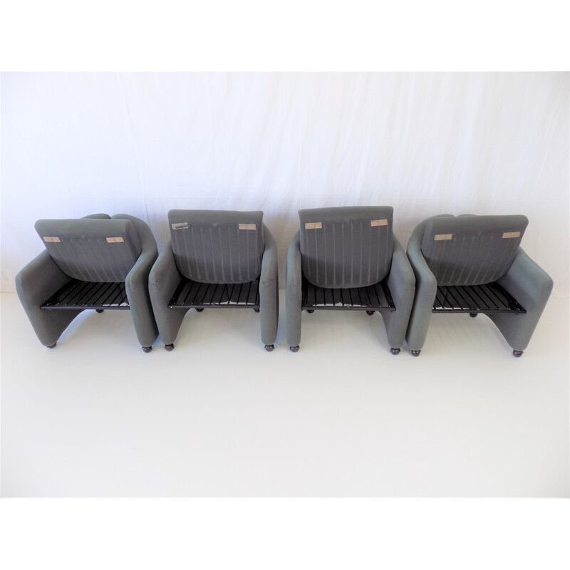 Set of 4 vintage Ps142 armchairs by Eugenio Gerli for Tecno, 1960s