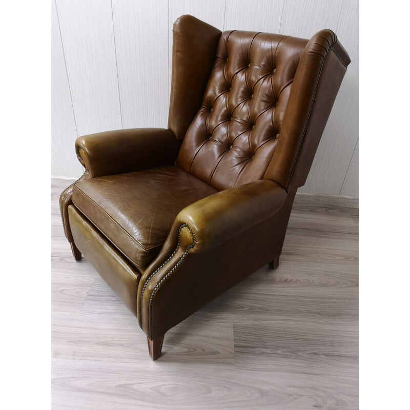 Mid century leather reclining armchair