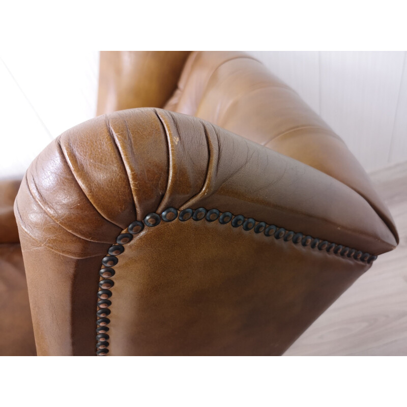 Mid century leather reclining armchair