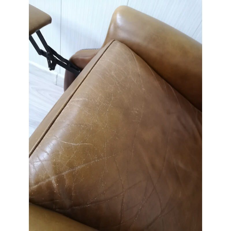 Mid century leather reclining armchair