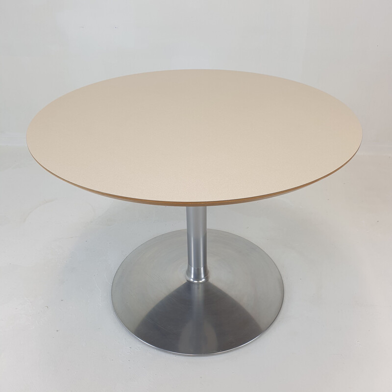Vintage wooden plated dining table by Pierre Paulin for Artifort, 1960s