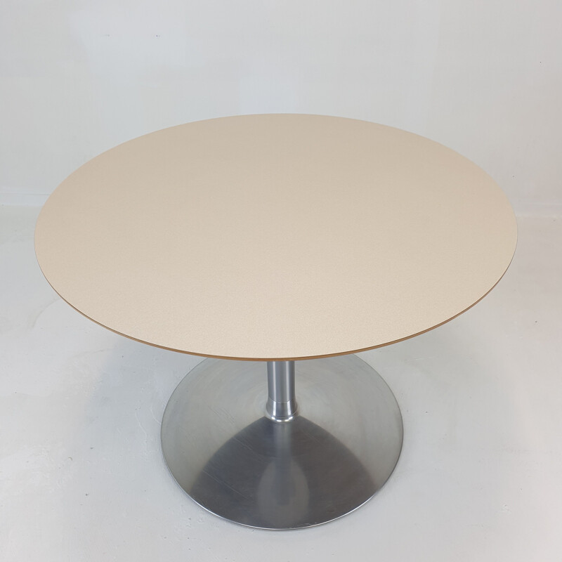 Vintage wooden plated dining table by Pierre Paulin for Artifort, 1960s