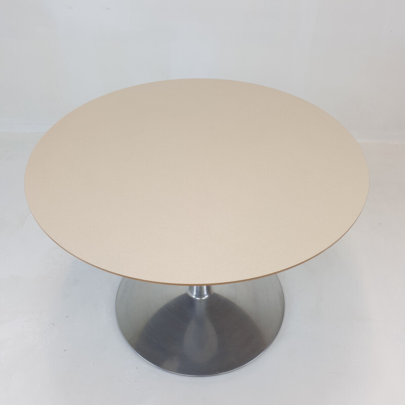 Vintage wooden plated dining table by Pierre Paulin for Artifort, 1960s