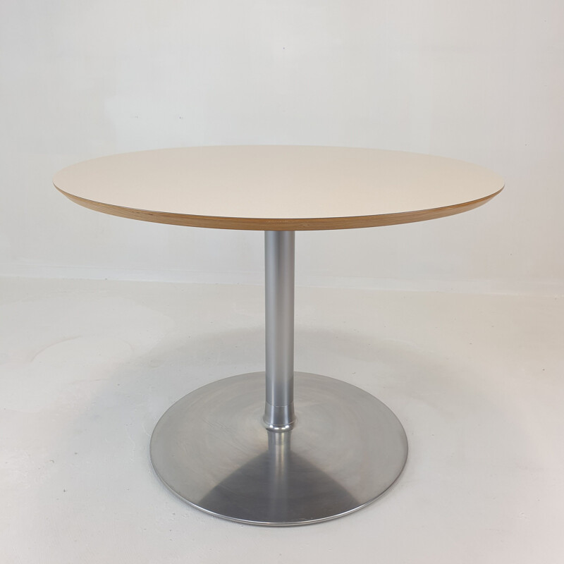 Vintage wooden plated dining table by Pierre Paulin for Artifort, 1960s