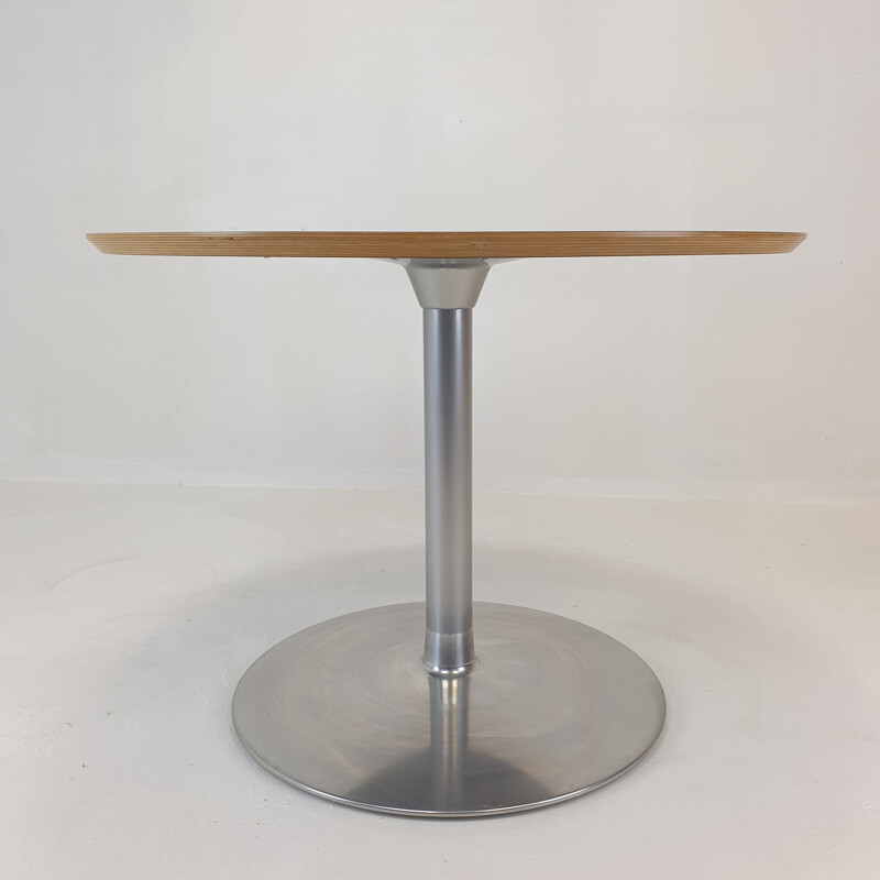 Vintage wooden plated dining table by Pierre Paulin for Artifort, 1960s