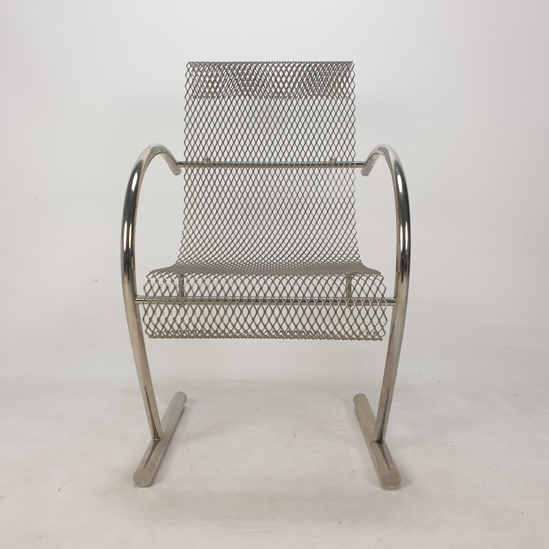 Vintage "Sing Sing Sing" tubular steel armchair by Shiro Kuramata for Xo, France 1985