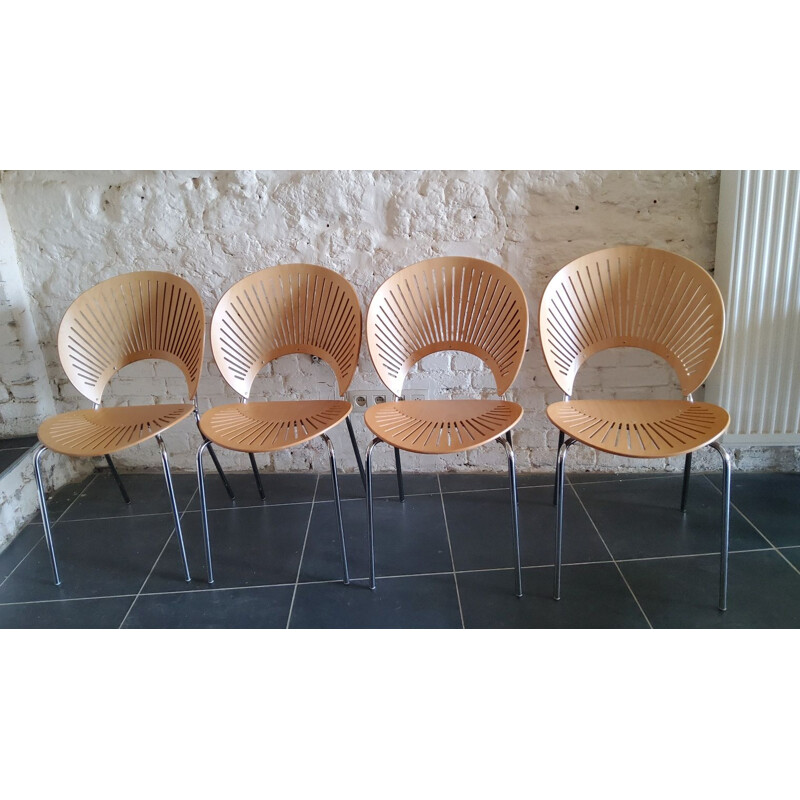 Set of 4 vintage wooden danish chairs by Nanna Ditzel for Fredericia Stolefabrik, 1993