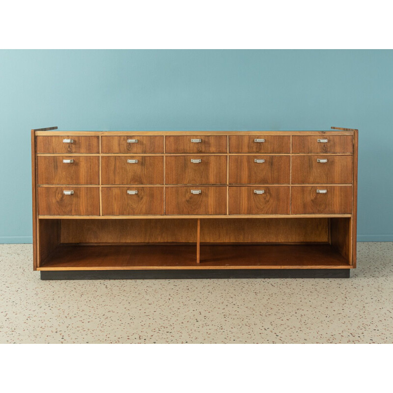 Vintage walnut veneer display cabinet, Germany 1950s