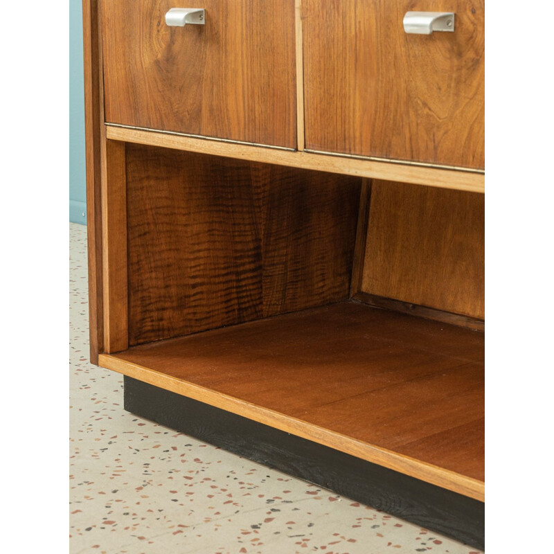 Vintage walnut veneer display cabinet, Germany 1950s