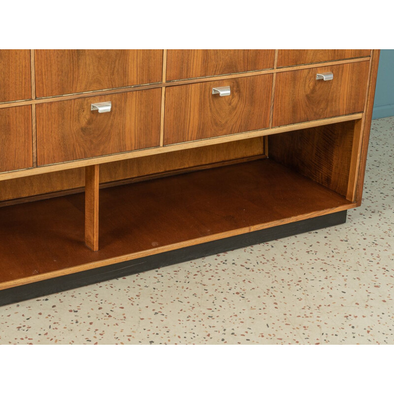 Vintage walnut veneer display cabinet, Germany 1950s