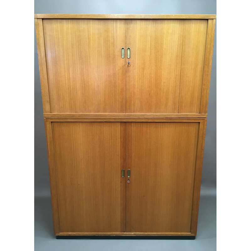 Mid-century cabinet in oak with sliding doors - 1950s