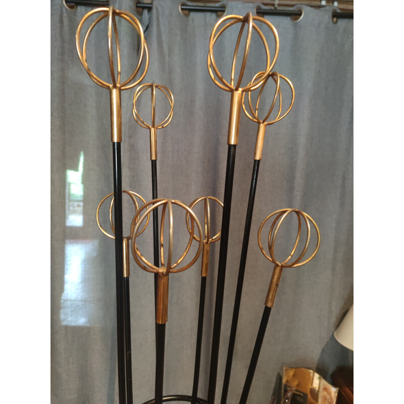 Vintage "Geo Astrolabe" coat rack in tubular metal by Roger Ferraud, 1950s