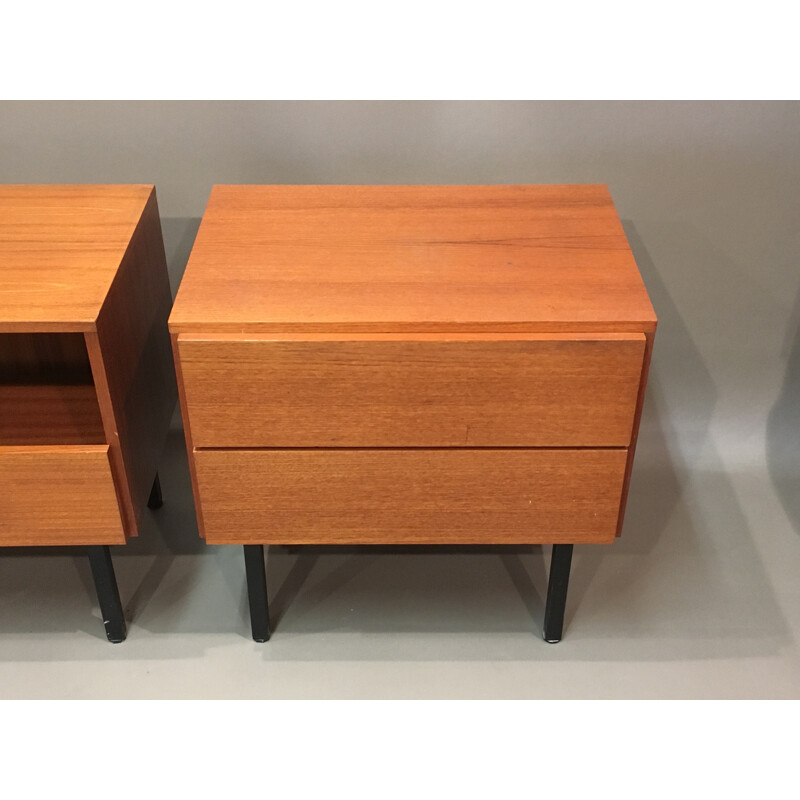 Modular sideboard in teak and metal - 1950s