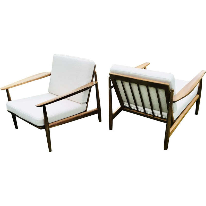 Pair of vintage teak armchairs by Arne Vodder for Glostrup, 1960