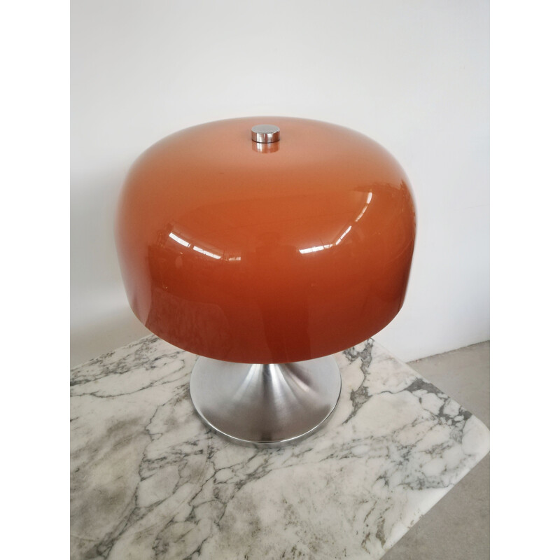 Lampe de table italienne vintage en métal chromé par Luigi Massoni pour Harvey Guzzini, 1970