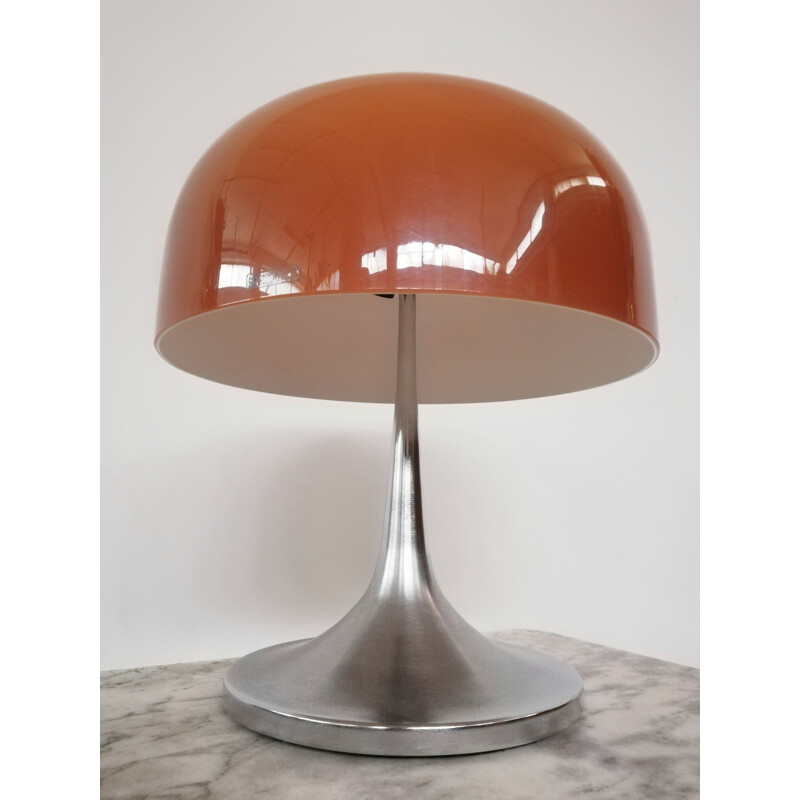 Lampe de table italienne vintage en métal chromé par Luigi Massoni pour Harvey Guzzini, 1970