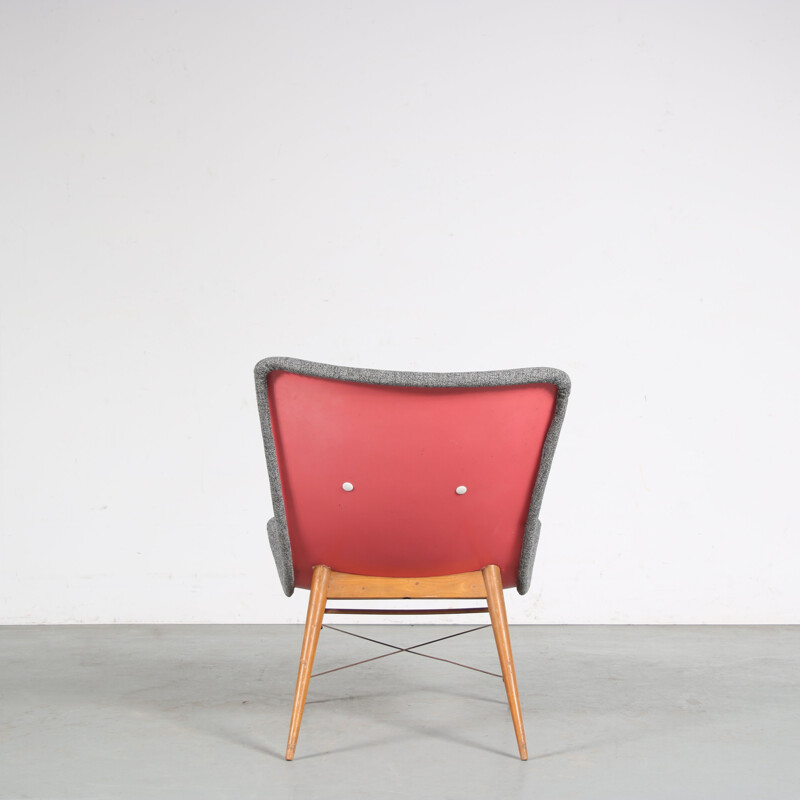 Chaise vintage avec pieds en bois par Miroslav Navratil pour Cesky Nabytek, Tchécoslovaquie 1959