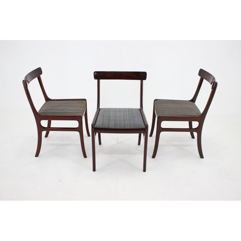 Set van 5 vintage Rungstedlund mahonie stoelen door Ole Wanscher, Denemarken 1950