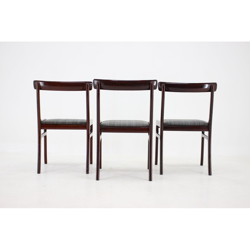 Set of 5 vintage Rungstedlund chairs in mahogany by Ole Wanscher, Denmark 1950s