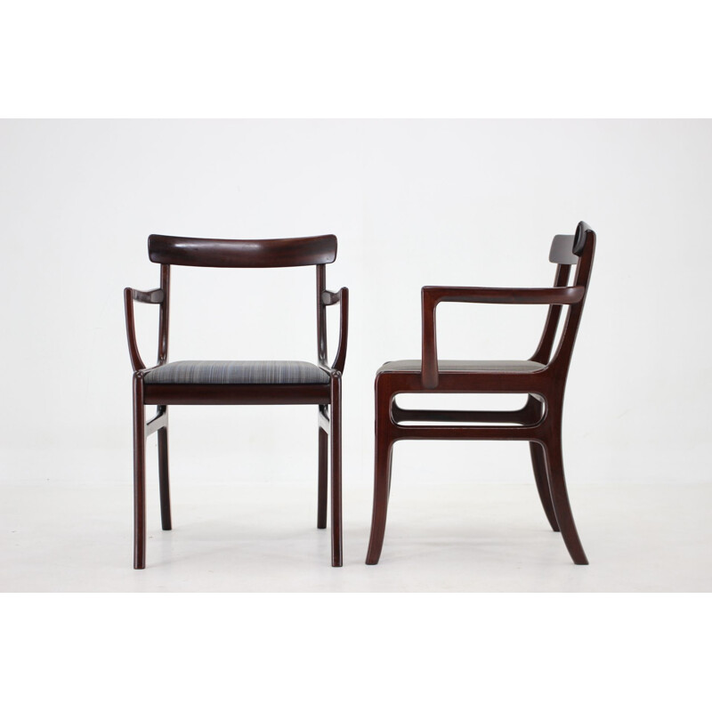 Set of 5 vintage Rungstedlund chairs in mahogany by Ole Wanscher, Denmark 1950s