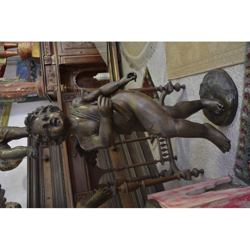 Set van vintage bronzen engeltjes