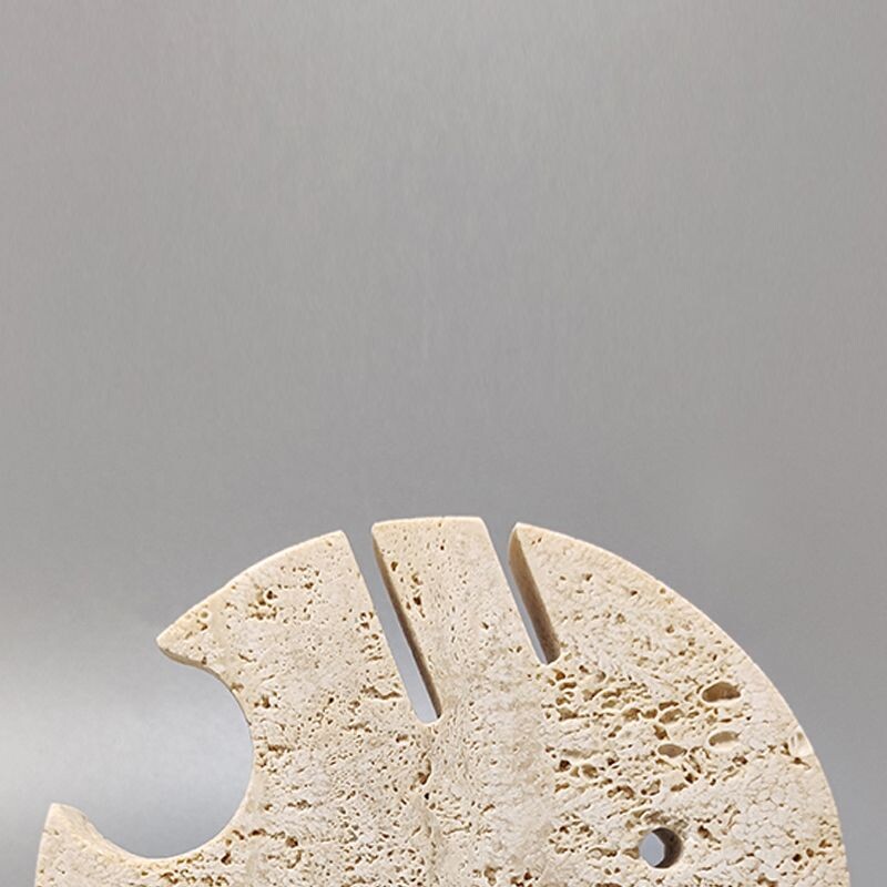 Vintage travertine fish sculpture by Enzo Mari for F.lli Mannelli, 1970s