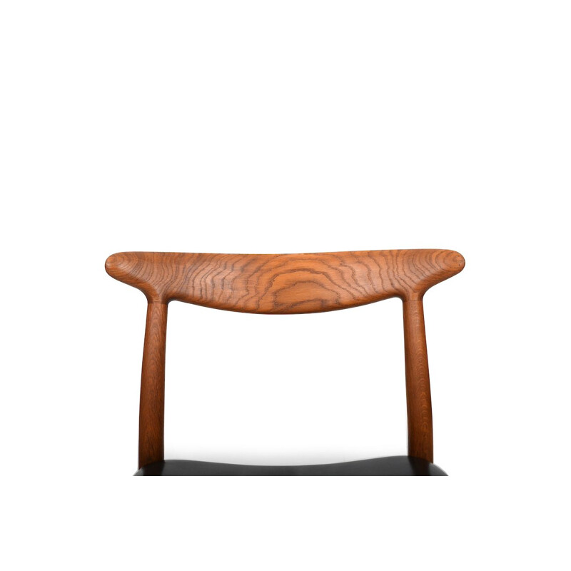 Juego de 6 sillas vintage W2 de Hans J. Wegner para C.M.Madsen, Dinamarca 1950