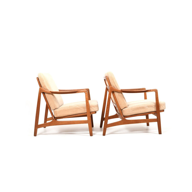 Vintage teak and oakwood living room set by Tove & Edward Kindt-Larsen, Denmark 1950s